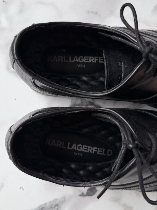 Karl Lagerfeld Leather Wingtip Oxford Dress Shoes in Black Size 9 main image 7